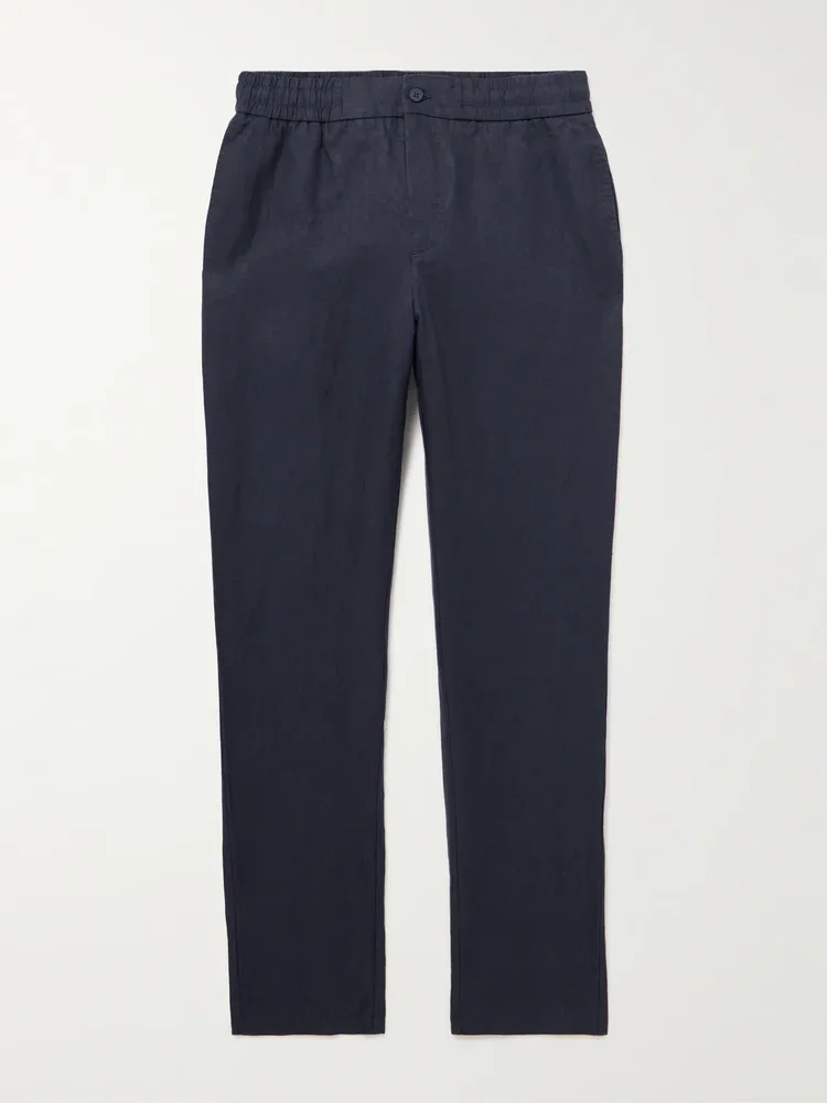 Cornell Slim-Fit Straight-Leg Washed Linen Trousers