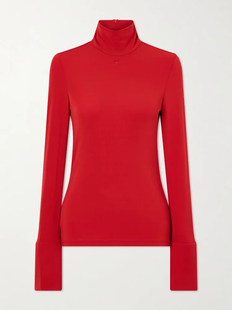 Jersey rollneck top