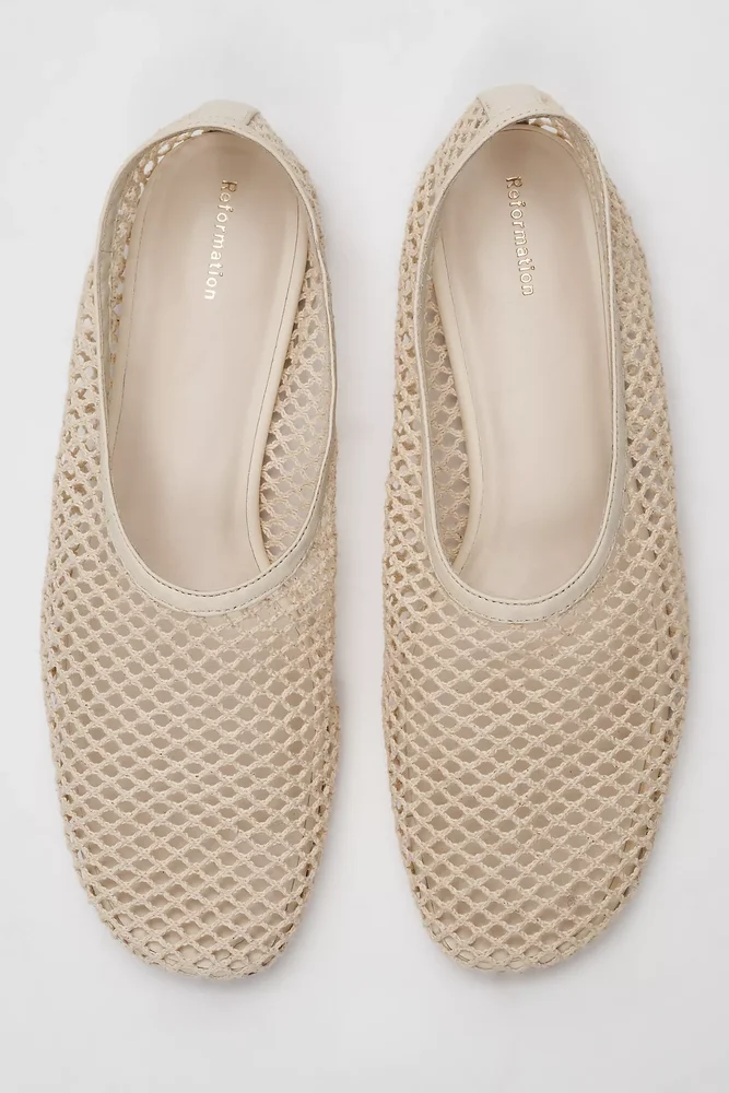 thereformation Reformation Britt Netted Ballet Flats
