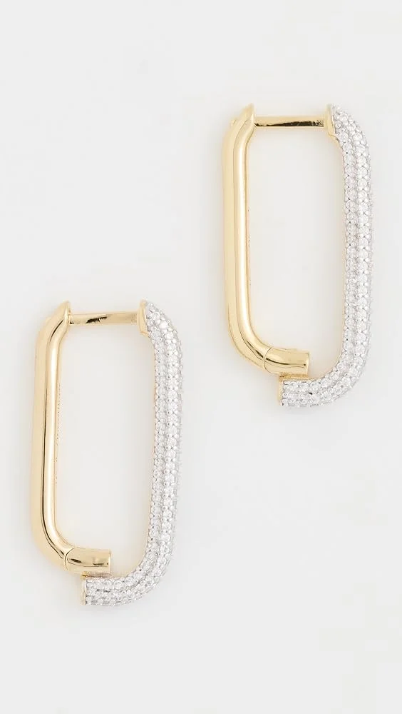 Pave Mosaic Hoops