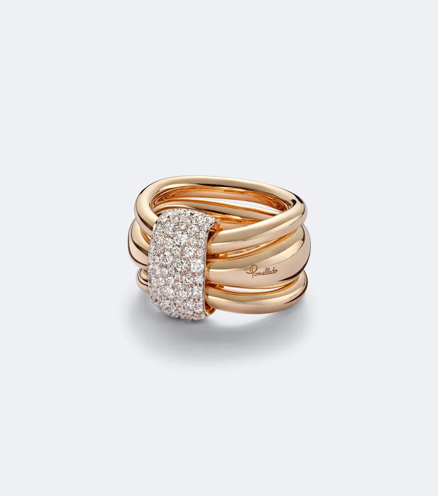 Together 18kt rose gold ring with diamonds