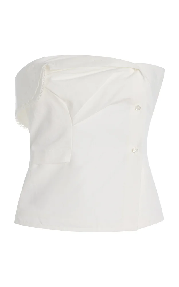 Cotton Poplin Bustier Top