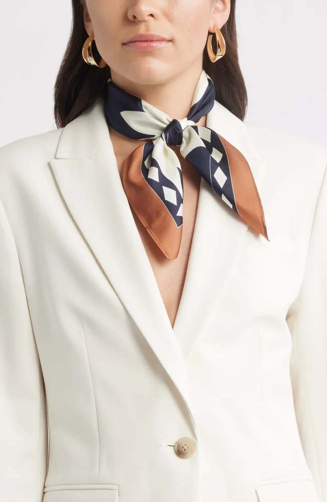 Print Silk Square Scarf
