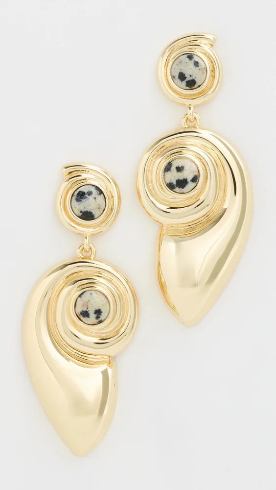 The Palma Shell Statement Earrings- Gold