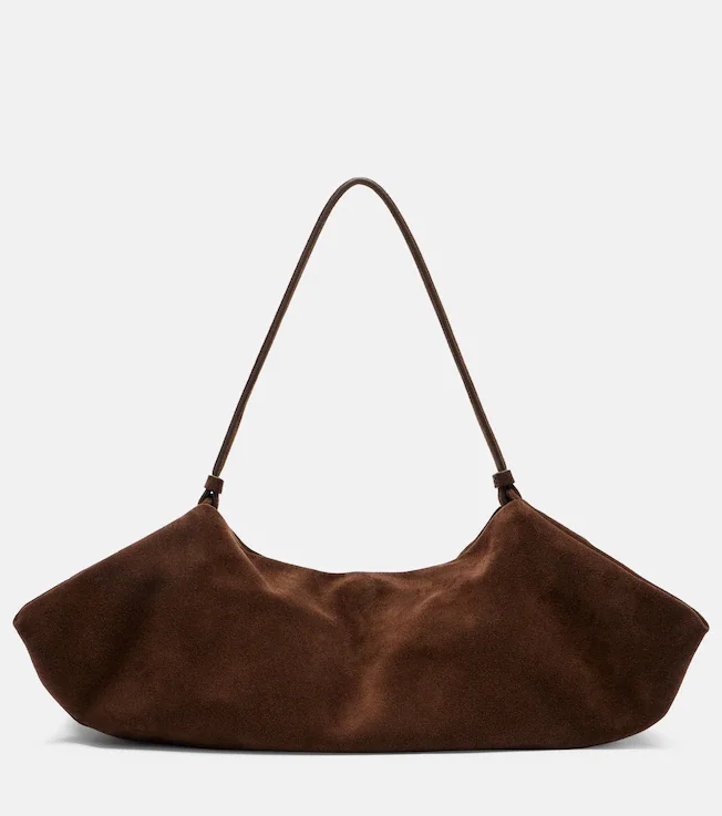 Origami Medium suede shoulder bag