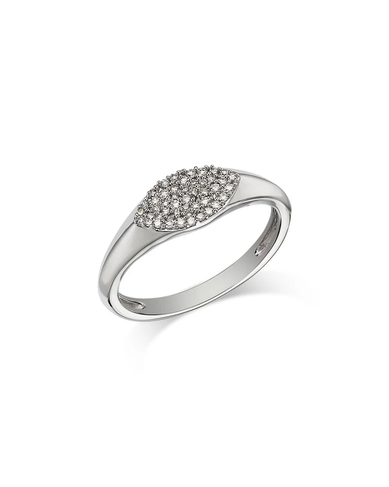 Diamond Pavé Pinky Ring in 14K White Gold, 0.10 tcw