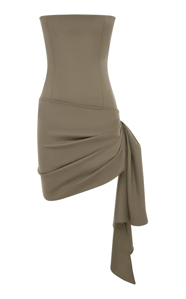 Draped Wool Mini Dress