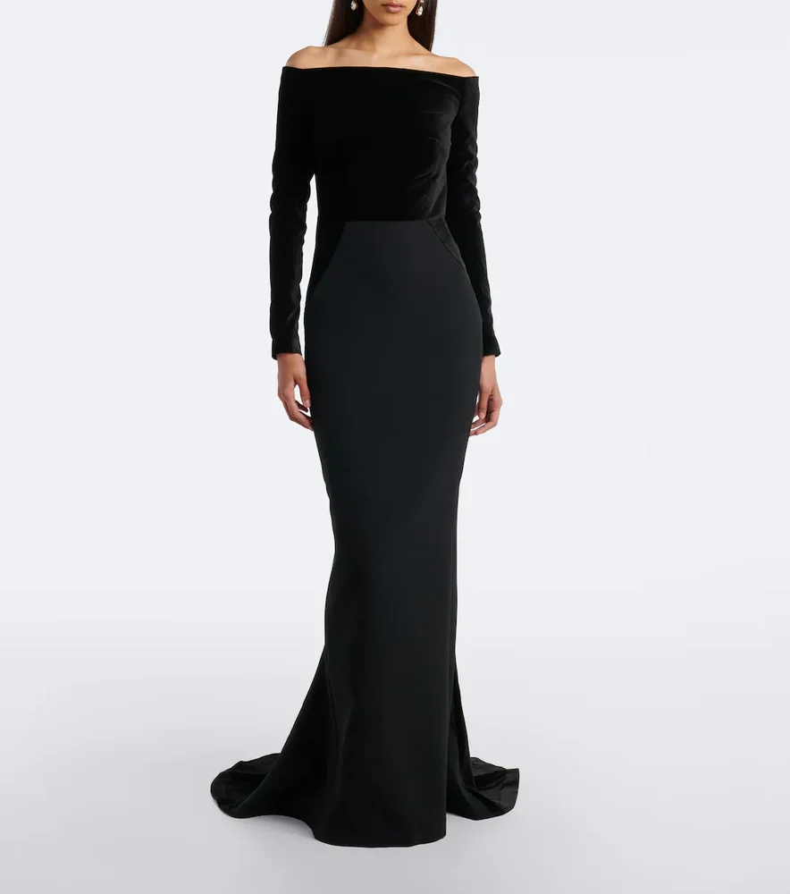 Pazienza Crêpe and Velvet Gown