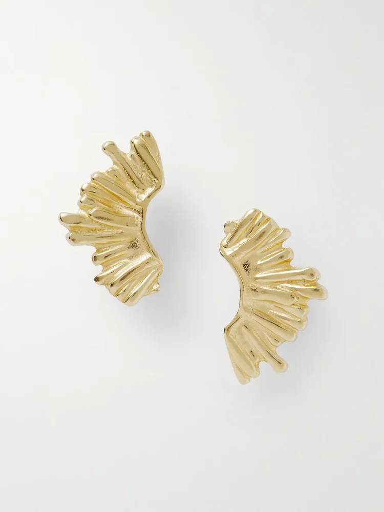 Crescent Sun gold-plated earrings
