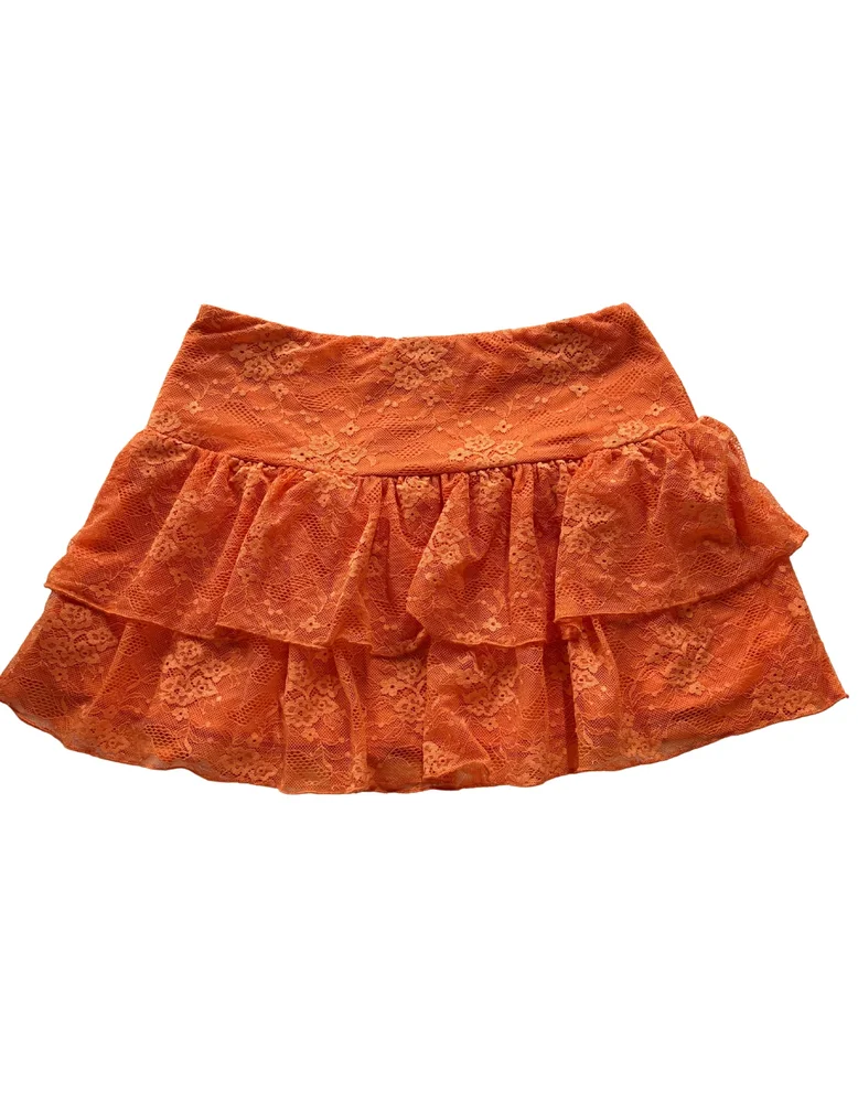 Thats So Fetch - Annabelle Lace Mini Skirt in Orange - US6