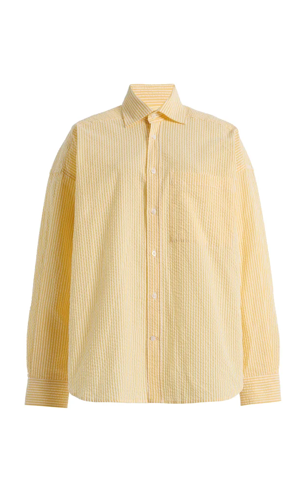 Exclusive The Weekend Striped Cotton Seersucker Shirt