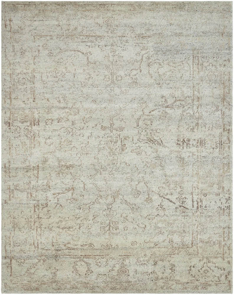 Harjinder Wool Hand Knotted Area Rug in Antique Linen