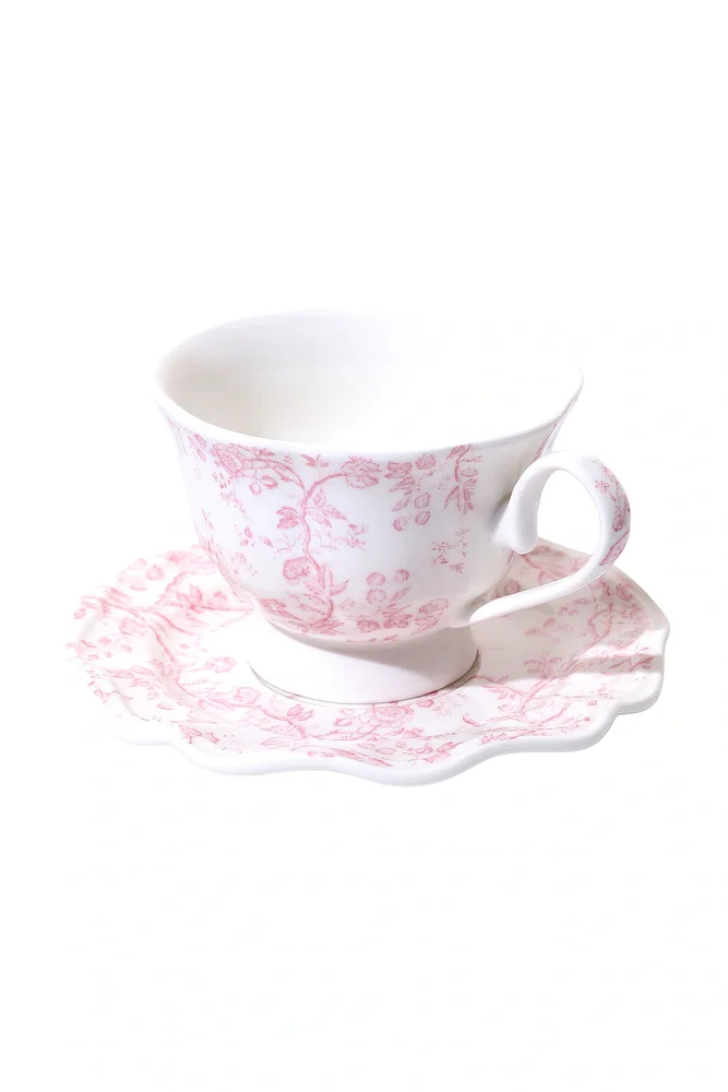 Rosy Bloom Teacup & Saucer