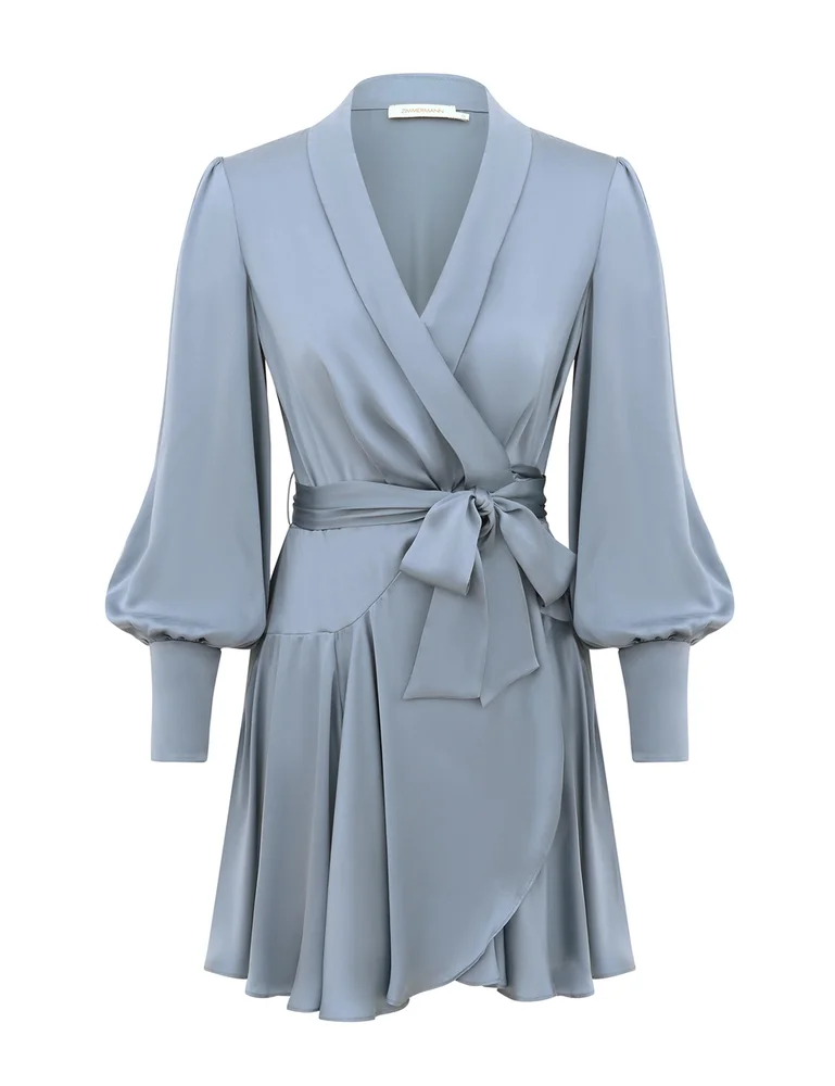 Silk Wrap Mini Dress