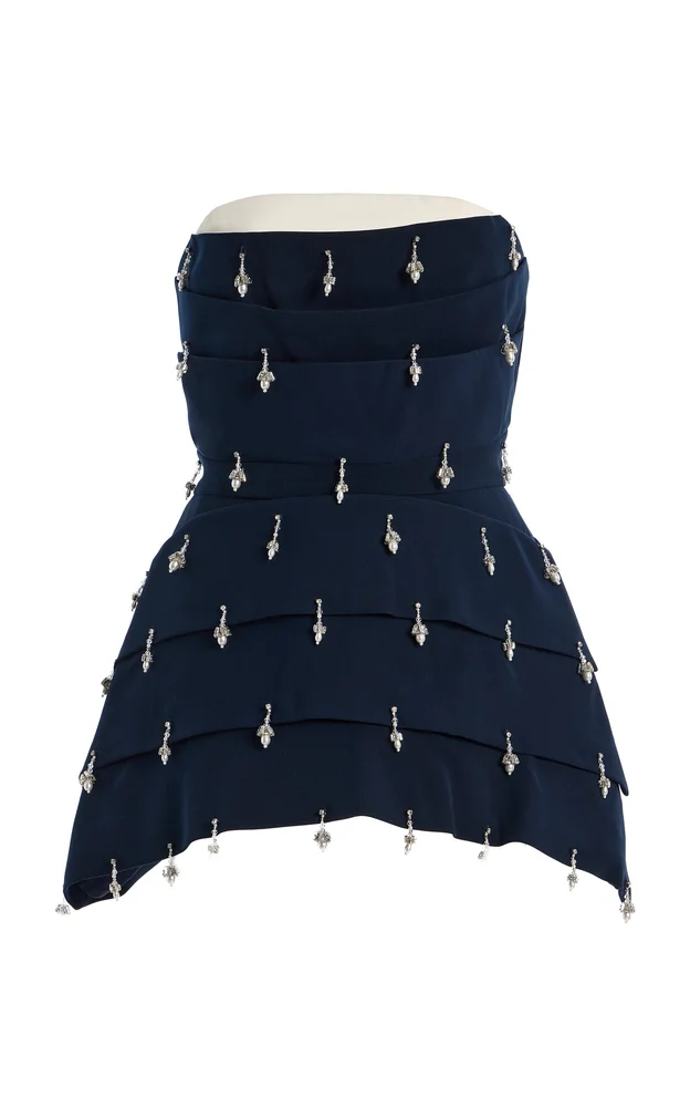 Exclusive Sasha Embellished Crepe de Chine Top