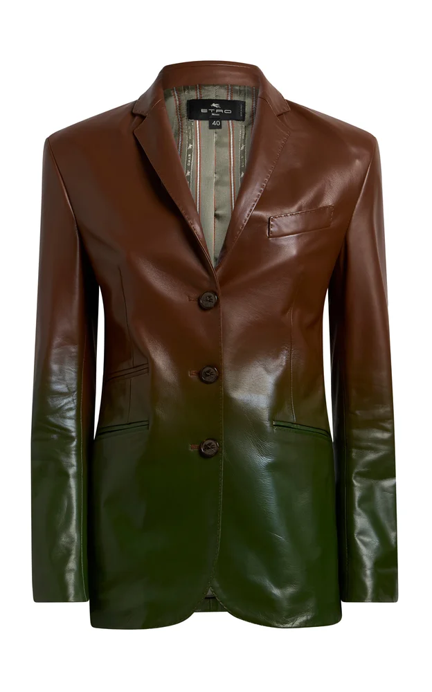 Ombré Leather Blazer