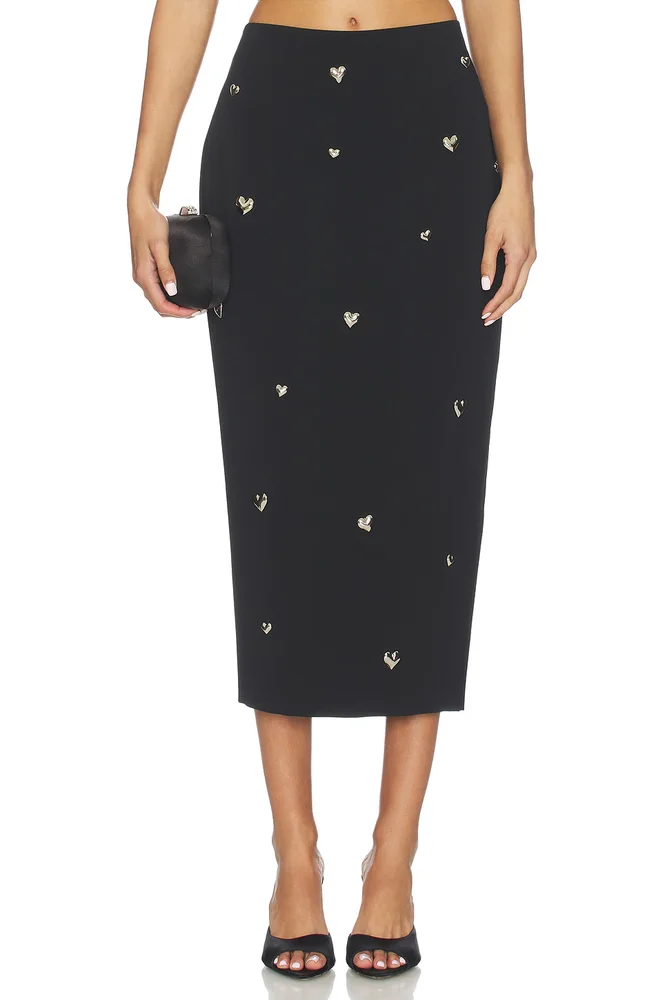 Heart Applique Maxi Skirt