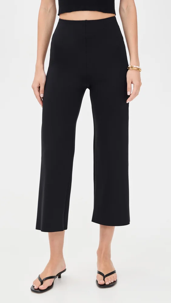 Neoprene Cropped Wide Leg Pants