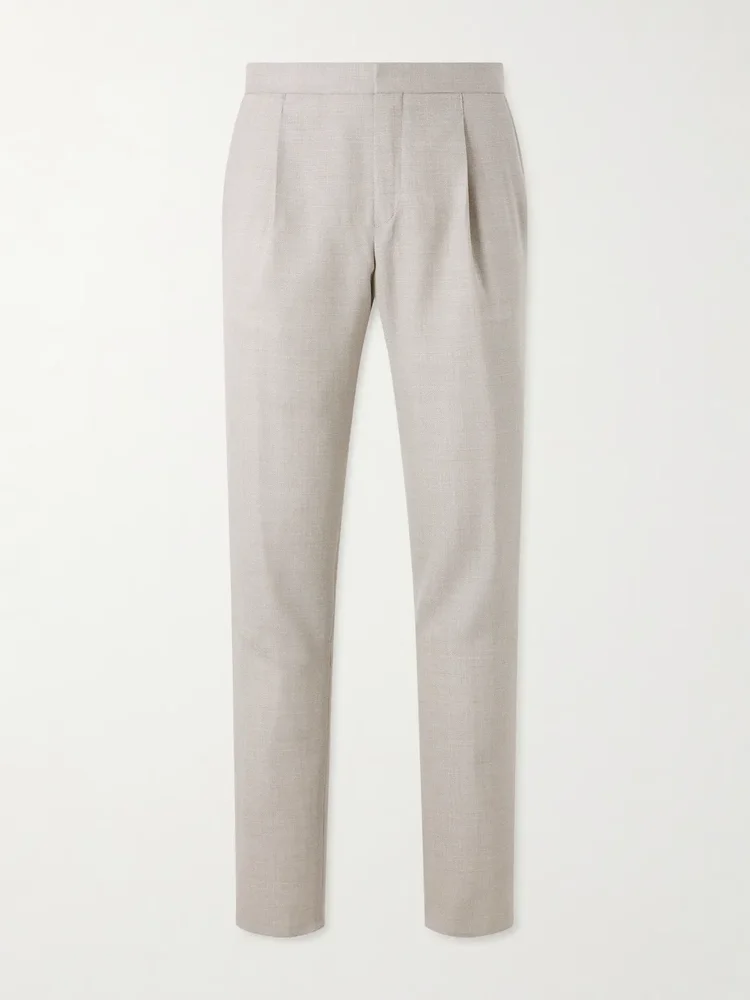 Tapered Wool Suit Trousers