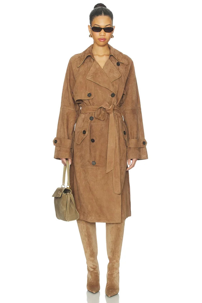 Dara Suede Trench Coat