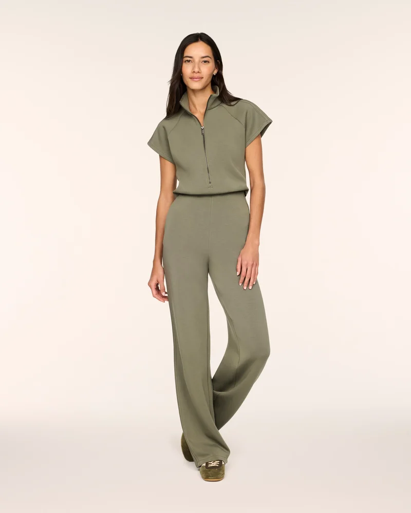 AirEssentials Pintuck Half Zip Jumpsuit