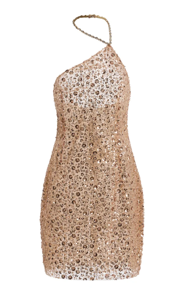Exclusive Slit Sequined Mini Dress