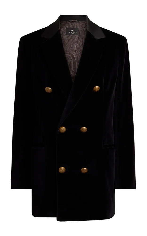 Double-Breasted Velvet Jacket