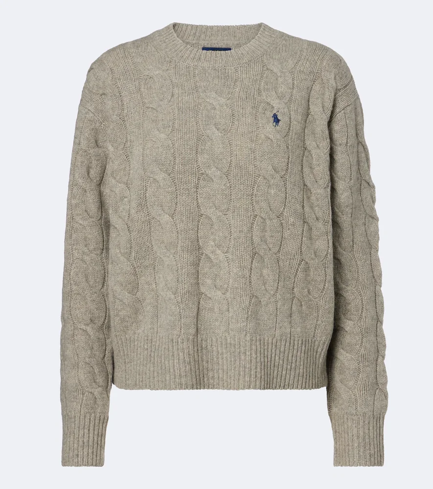 Cable-knit wool and cashmere sweater