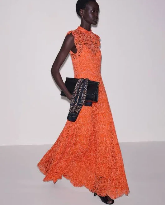 Women's ME+EM Two Tone Lace Fit & Flare Full Length Dress + Slip
