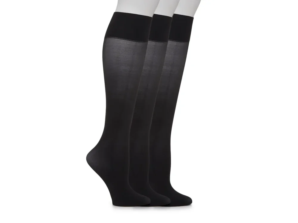Soft Opaque Women's Knee Socks, 3 Pack