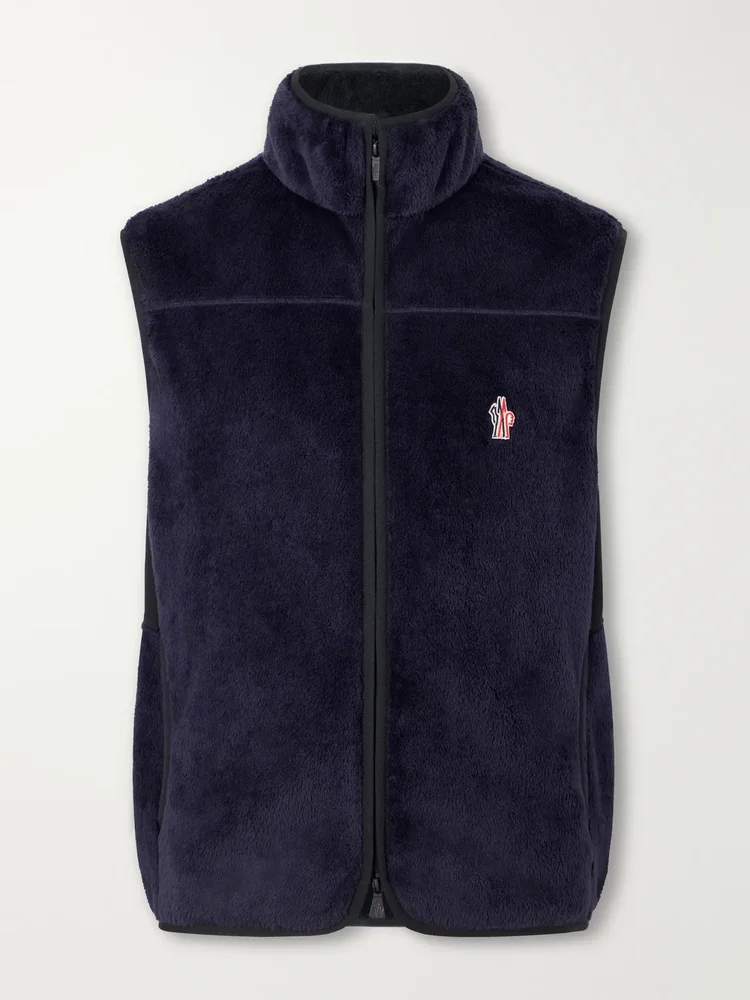 Logo-Appliquéd Gabardine-Trimmed Fleece Polartec® Gilet