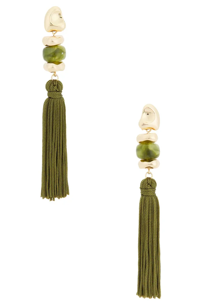 Bead Details Tassel Earrings