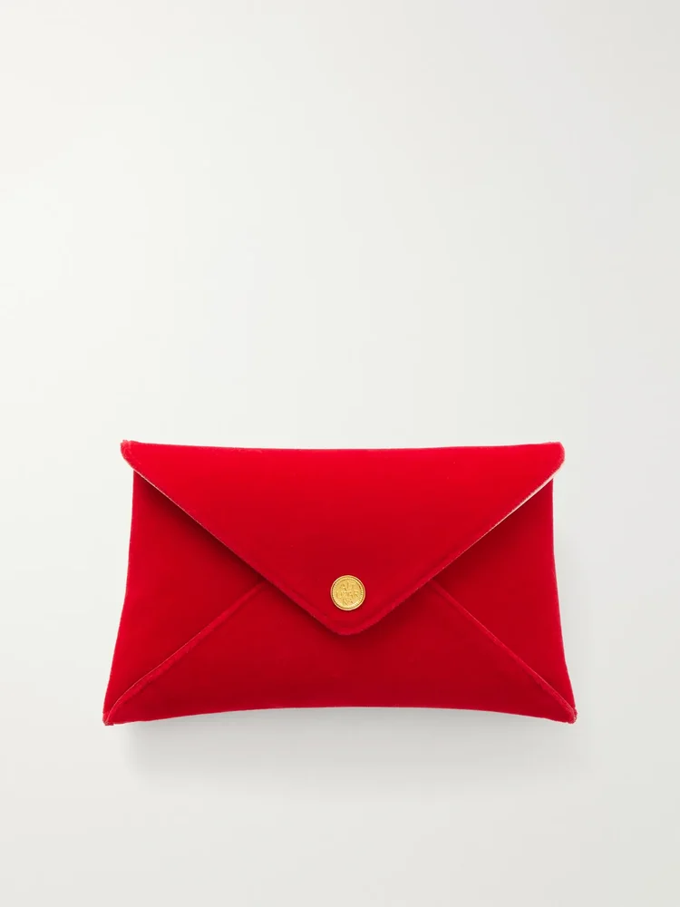 Envelope velvet clutch