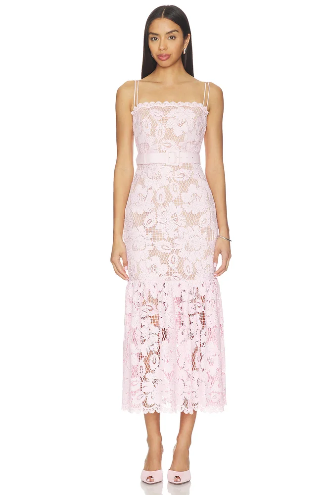 Floral Crochet Midi Dress
