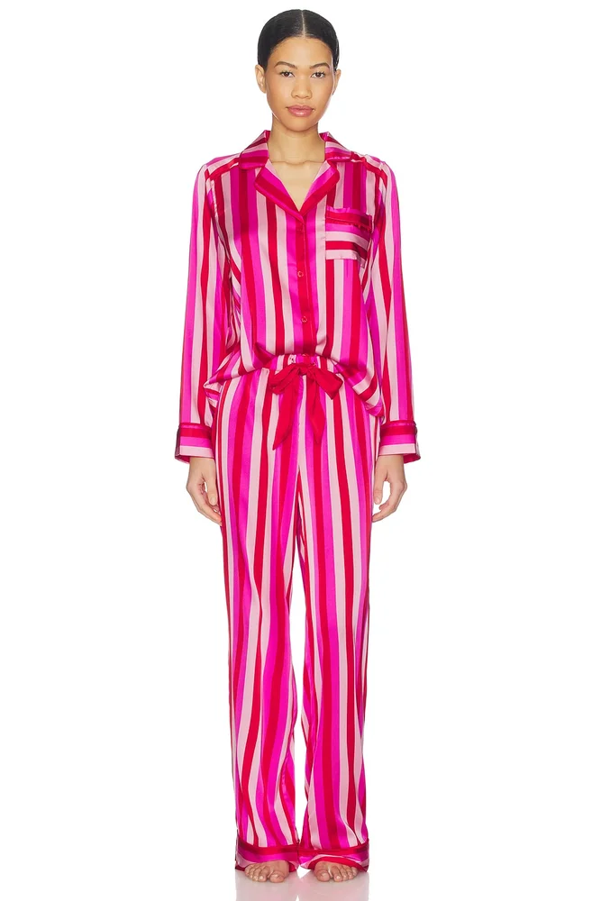 Livy & Connie PJ Set in Pink Red Stripe