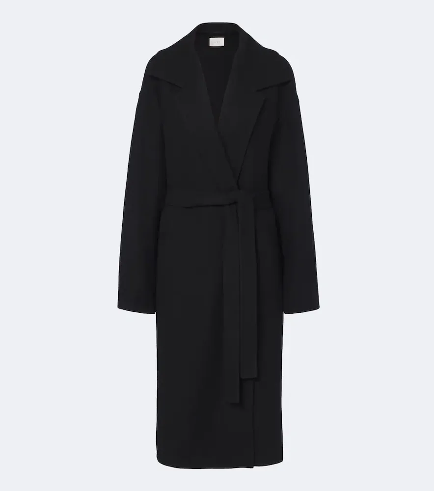 Ciara wool and cashmere-blend wrap coat