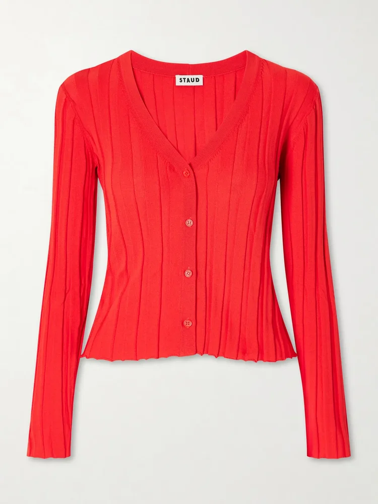ezra ribbed jersey cardigan