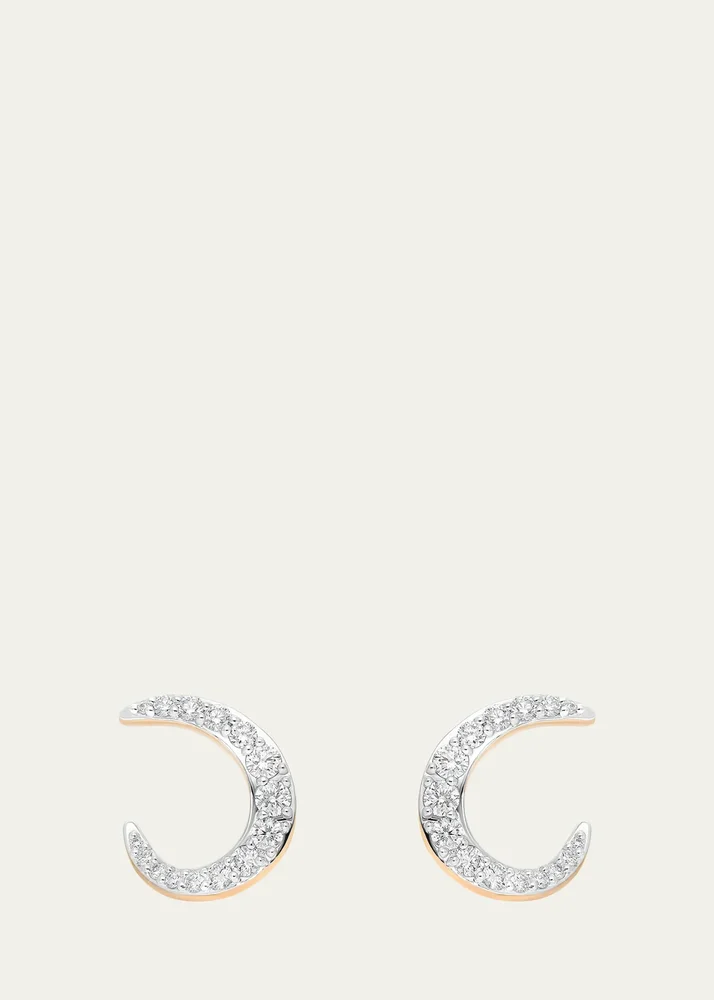 18K Rose Gold Radiant Diamond Hoop Earrings