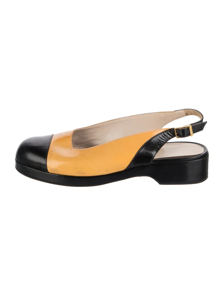 Pre-Owned Vintage Patent Leather Slingback Flats