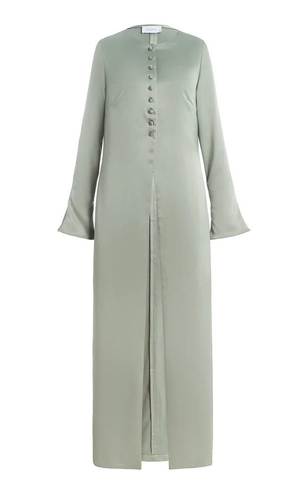 Exclusive Buttoned Satin Duster