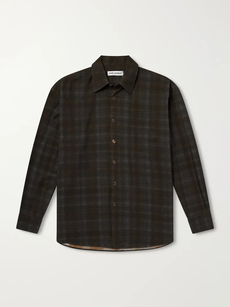 Borrowed Checked Cotton-Flannel Shirt