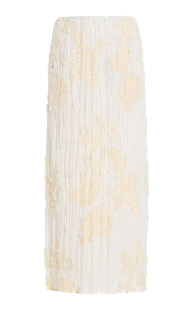 Esse Plisse Cotton-Blend Maxi Skirt