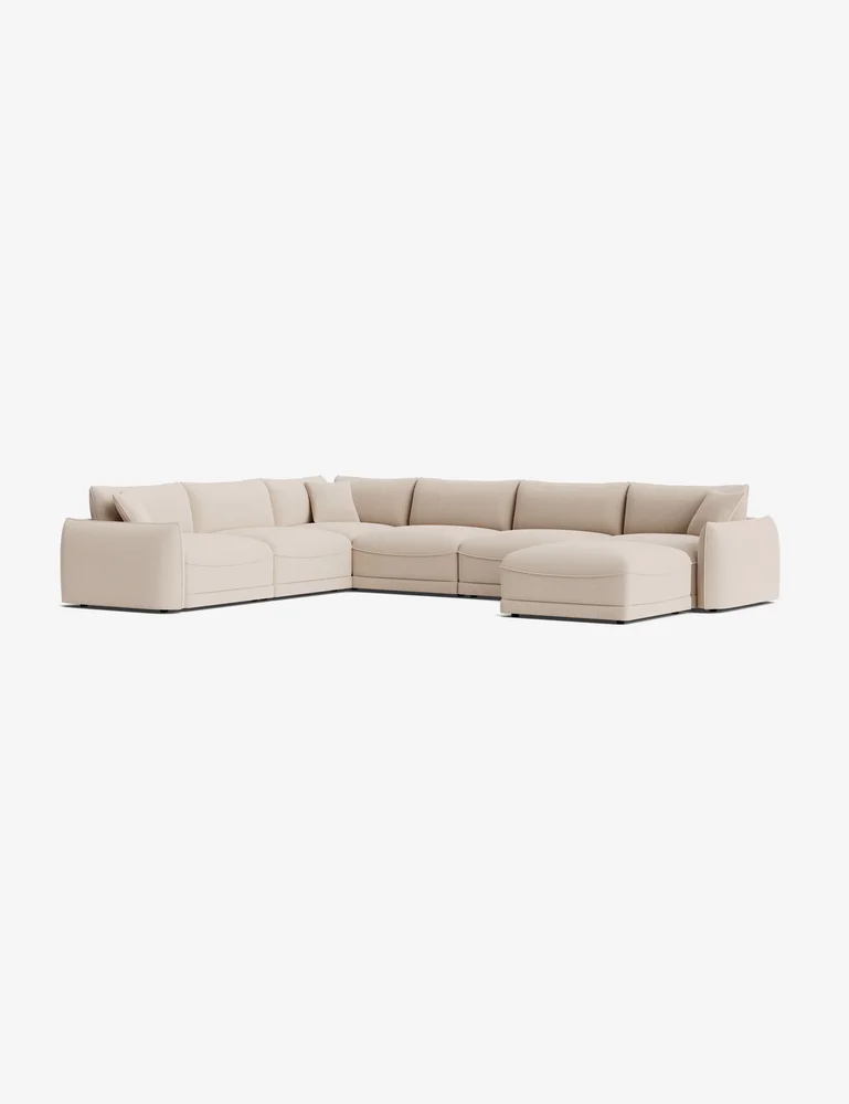 Balmer Modular Corner Sectional Sofa With Ottoman