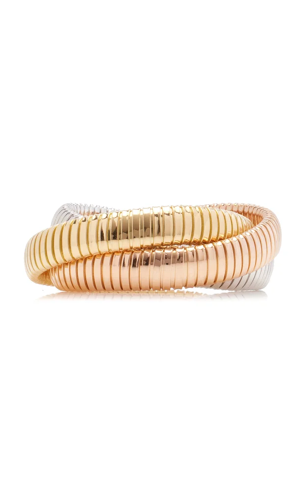 Rolling 18K White, Yellow and Rose Gold Bracelet