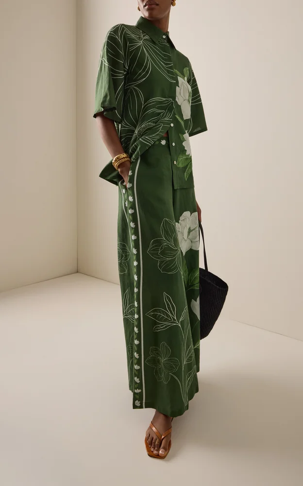 Magnolia Linen-Cotton Wide-Leg Pants