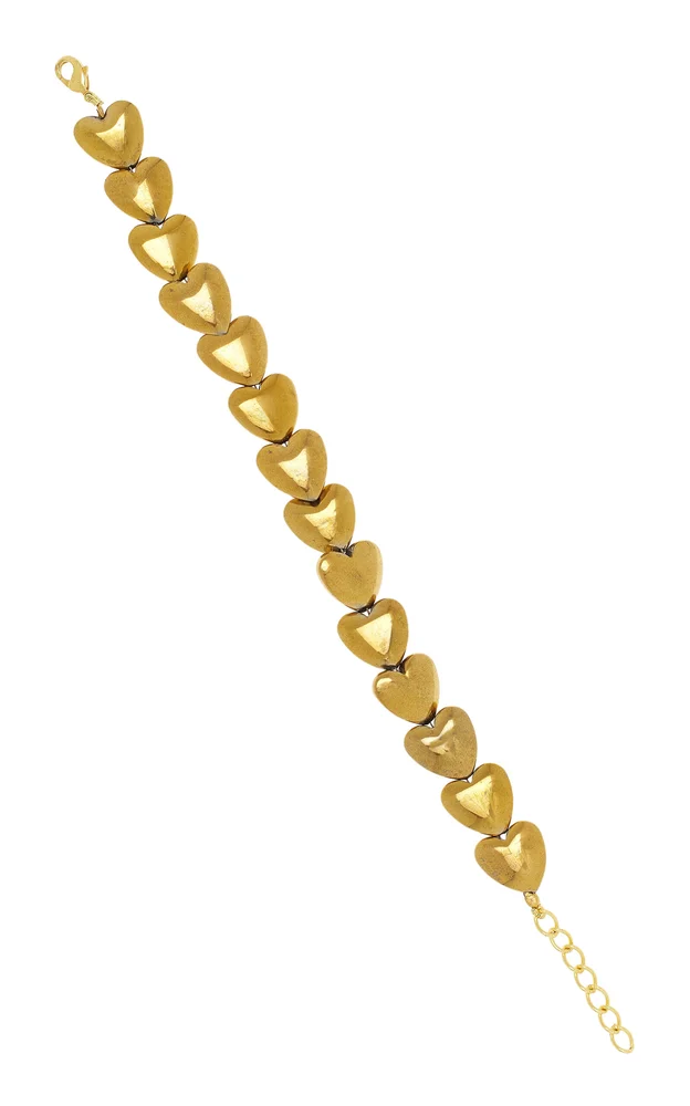 14K Yellow Gold Hematite Bracelet