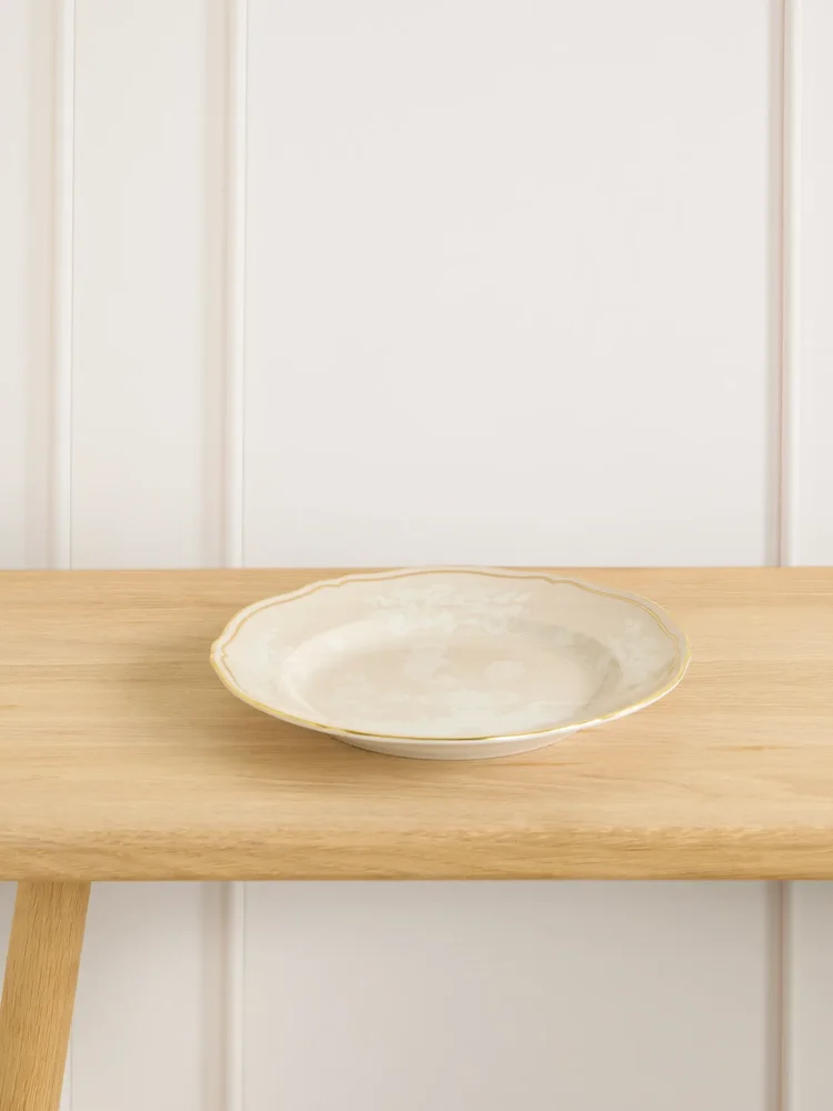 Oriente Italiano gold-plated porcelain dessert plate