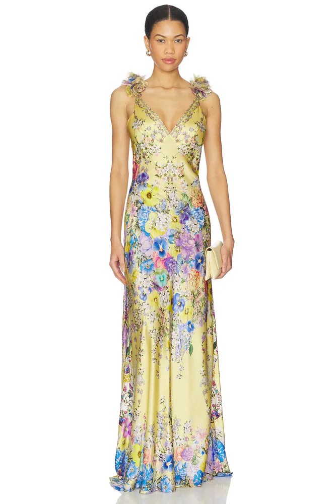 Bias Slip Dress With Back Frill