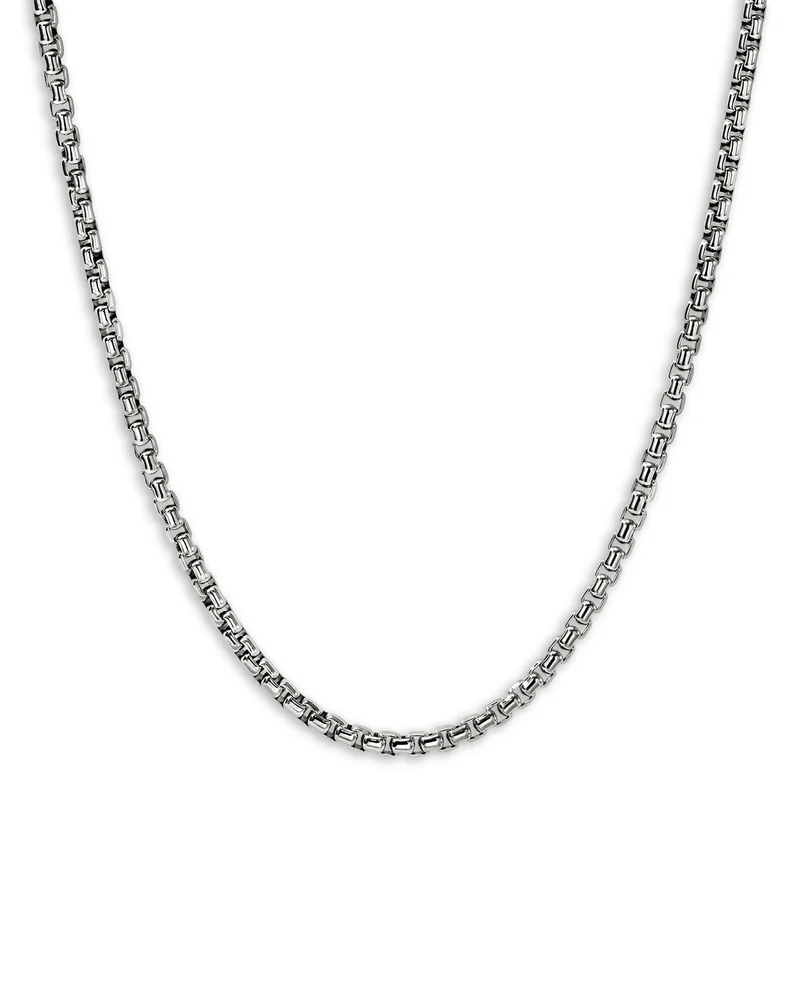 Box Chain Necklace in Sterling Silver