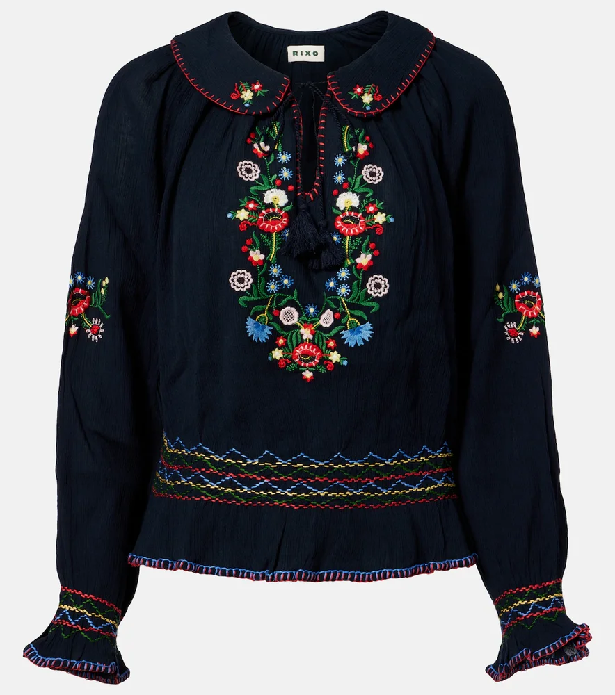 Sofira embroidered cotton top